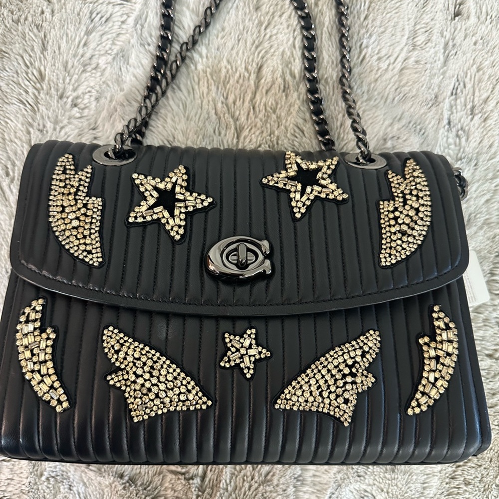 Coach Parker Chain Black Studded Shoulder Bag
